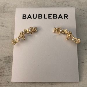 BAUBELBAR Goldtone Faux Pearl Ear Climbers NEW